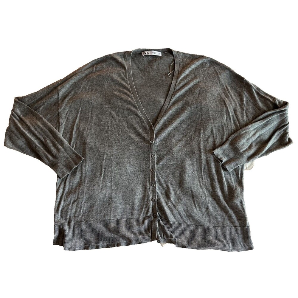 Zara Grey Viscose Cardigan